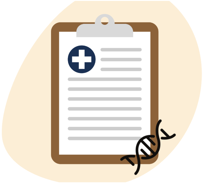 A flat-design icon of a medical clipboard with a document attached, featuring a blue cross at the top and a stethoscope partially visible at the bottom, symbolizing physical therapy.